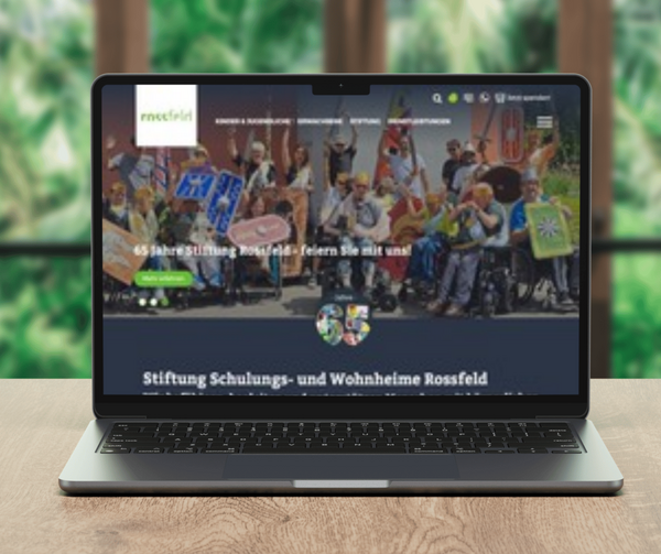 Bildschirmansicht neue Website Stiftung Rossfeld